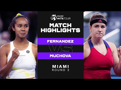 Leylah Fernandez vs. Karolina Muchova | 2022 Miami Round 2 | WTA Match Highlights